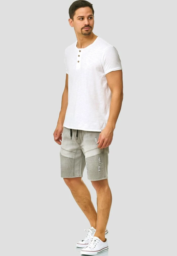 Tout neuf ⭐ INDICODE 👖 JEANS MIT ELASTISC - Short En Jean - Light Grey 😀 – Image 2