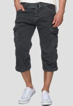 Tout neuf 💯 INDICODE 👖 JEANS MIT GÜRTEL NICOLAS - Short - Dark Grey ⌛