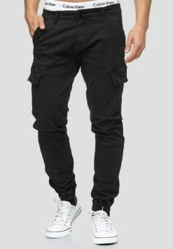 Meilleure vente 😀 INDICODE 👖 JEANS Pantalon Cargo - Black 🎉