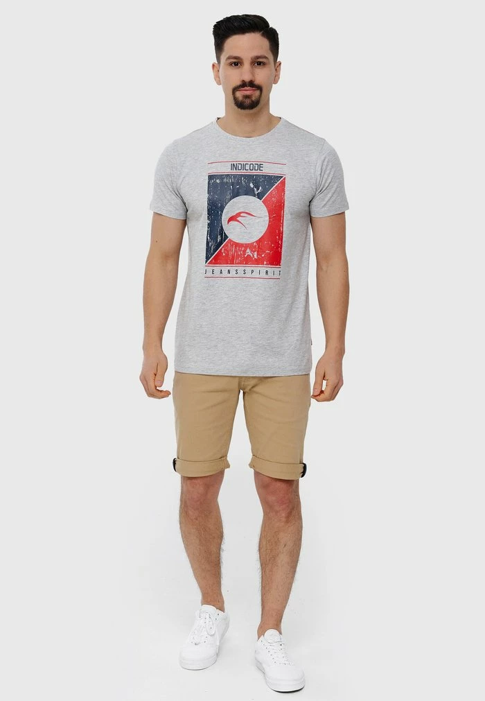 Les meilleures critiques de 😀 INDICODE 👖 JEANS T-shirt Imprimé - Lt Grey Mix ❤️