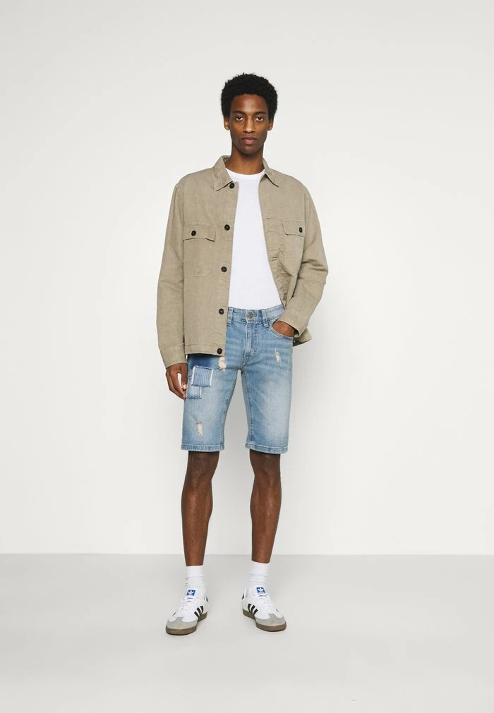 Grosses soldes 😍 INDICODE 👖 JEANS FABRIC PATCH AVILA - Short En Jean - Blue Wash 🔥 – Image 2